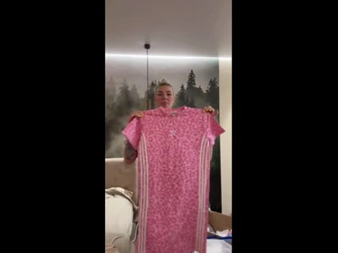 Трикотажна сукня ADIDAS рожева/сіра