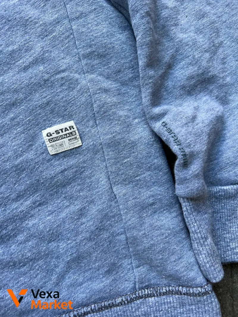 VINTAGE G-STAR RAW 96 LIMBAR ART R/SW LONGSLEEVE EMBROIDERED SWEATSHIRT LIGHT BLUE — фото 3