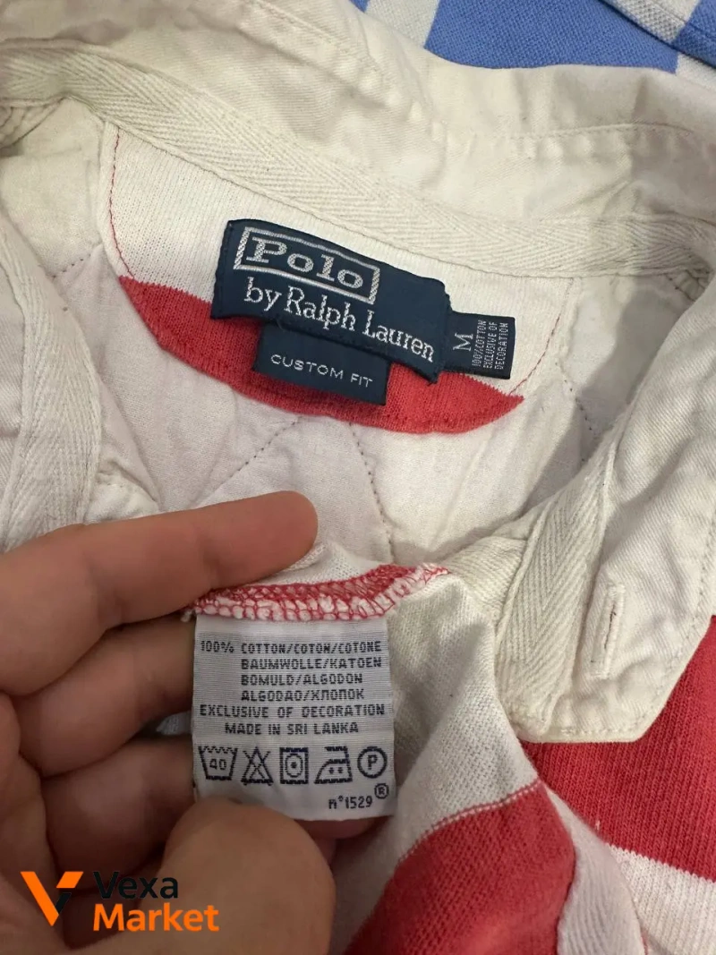 Vintage Polo Ralph Lauren rugby custom fit striped shirt M — фото 3