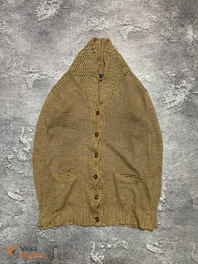 VINTAGE RALPH LAUREN LINEN KNITTED CARDIGAN M