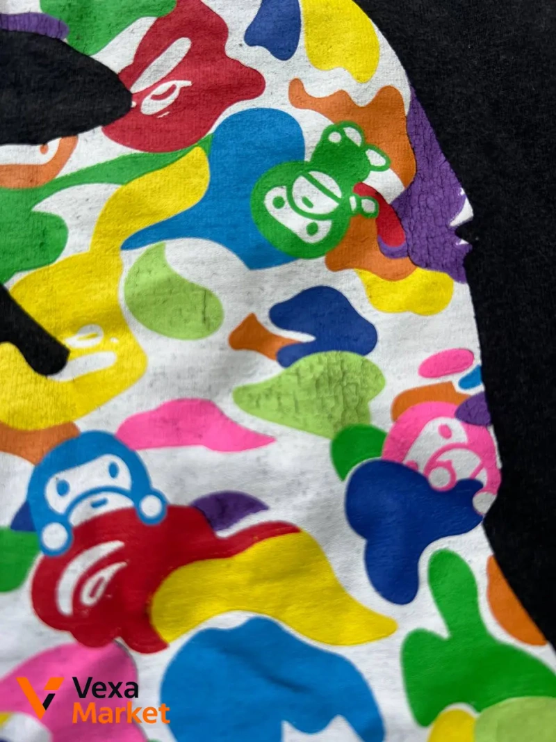 VINTAGE SINGLE STITCH BAPE A BATHING APE MULTI COLOUR BIG LOGO T-SHIRT M — фото 3