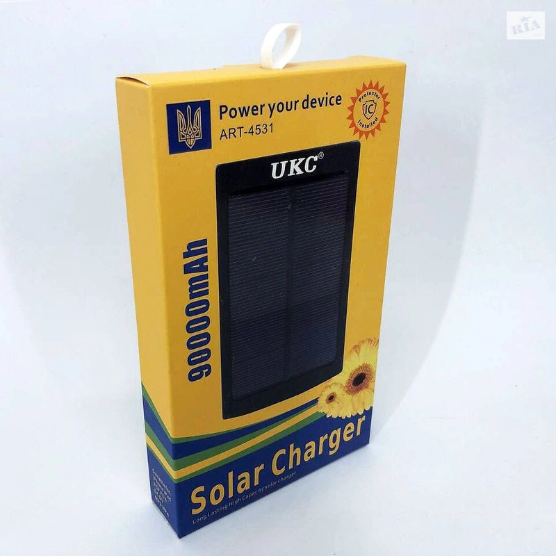 Зарядний пристрій Power Bank 90000mAh сонячна панель та 20LED ліхтар — фото 5