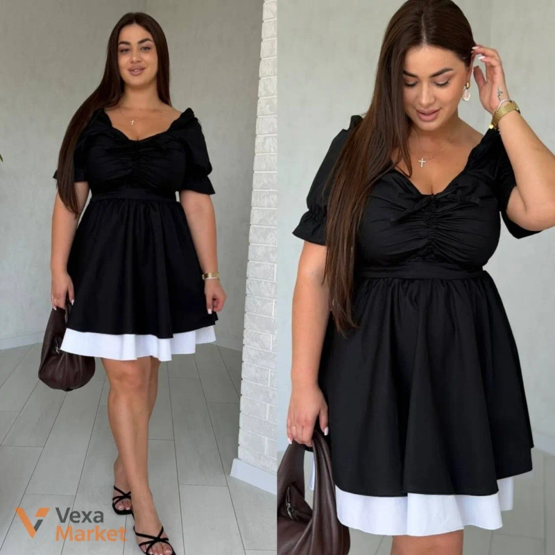 Жіноча сукня з натурального котону, різні кольори та розміри — фото 2