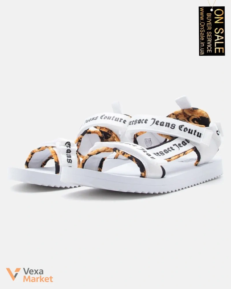Жіночі босоніжки Versace Jeans Couture FONDO IPANEMA білі/золотисті — фото 2