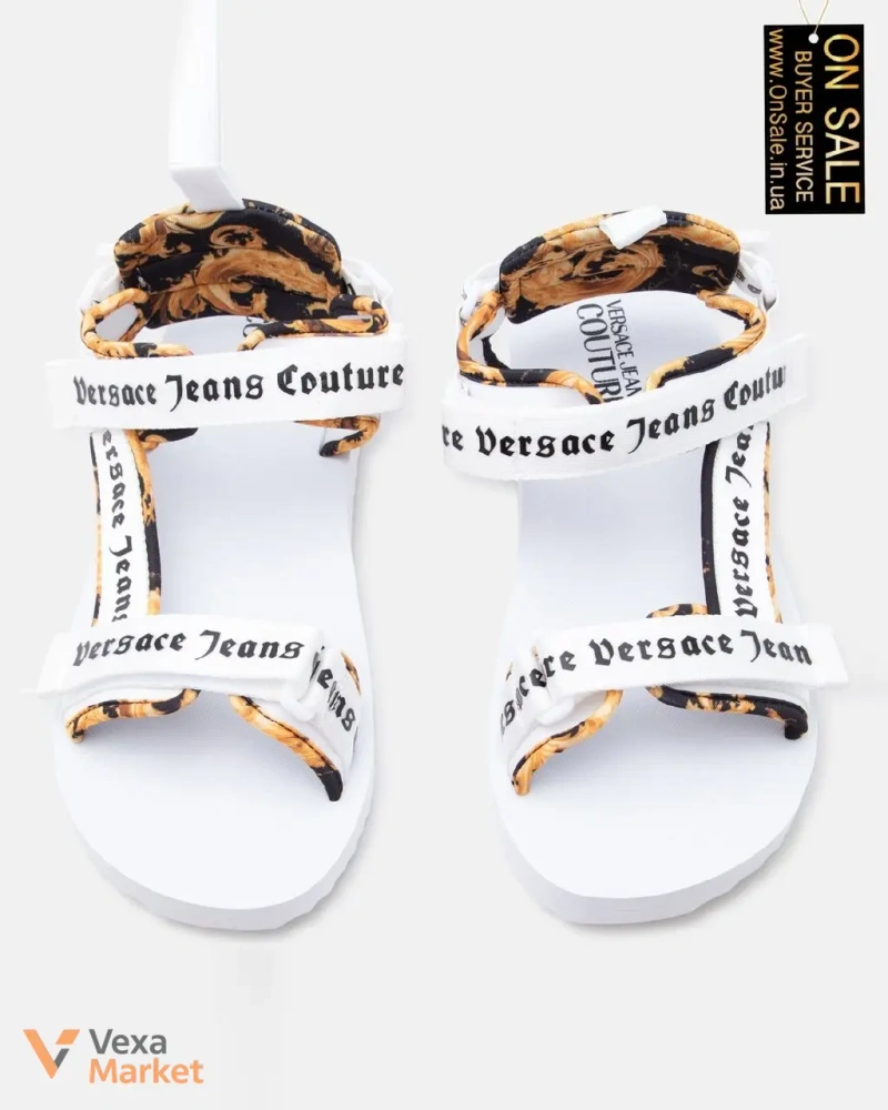 Жіночі босоніжки Versace Jeans Couture FONDO IPANEMA білі/золотисті — фото 4