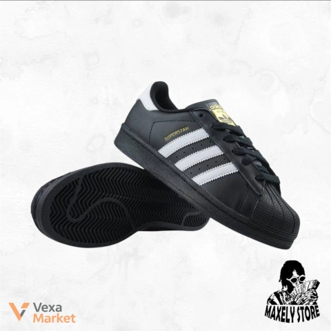 Adidas Superstar Black Gold Logo
