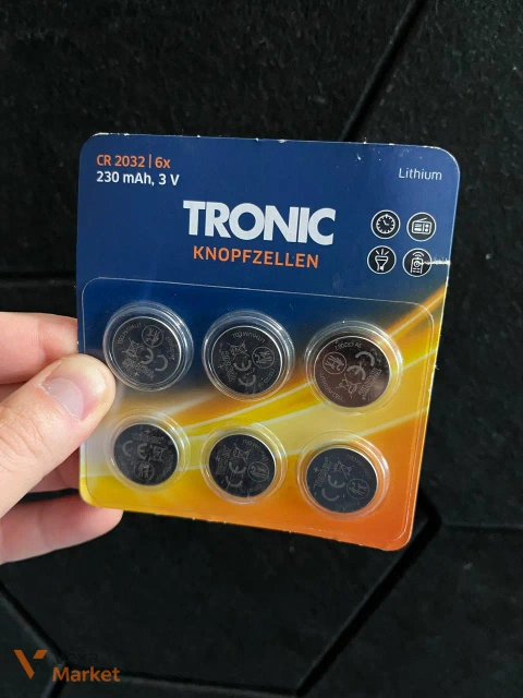 Батарейки літієві таблеткові TRONIC CR2032 3V 230 mAh, 6 шт