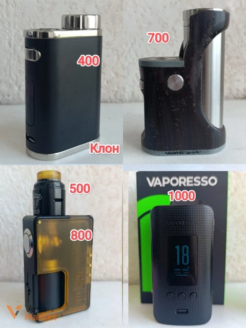 Батарейні моди та вейп-девайси: Pico, Hippovape, Pulse, Vaporesso