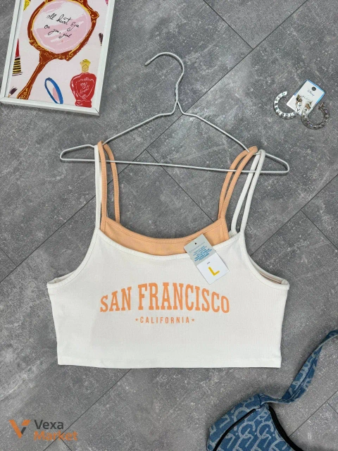 Бавовняний топ Primark San Francisco California EUR L