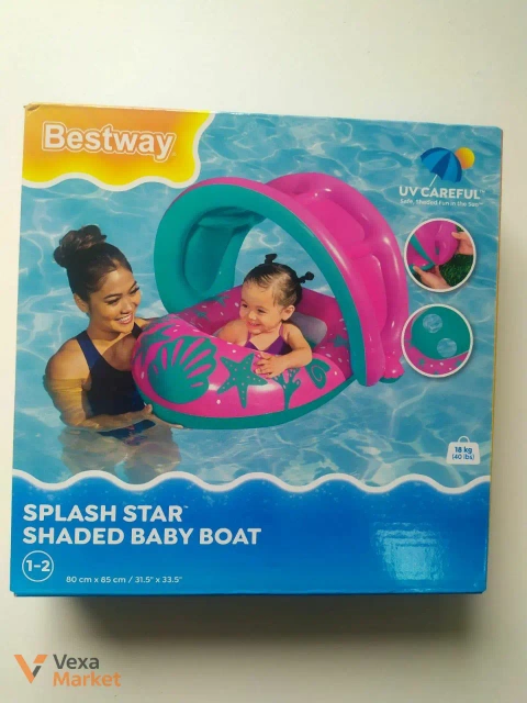 Bestway Круг для плавання з дахом Splash Star Shaded Baby Boat 1-2 роки