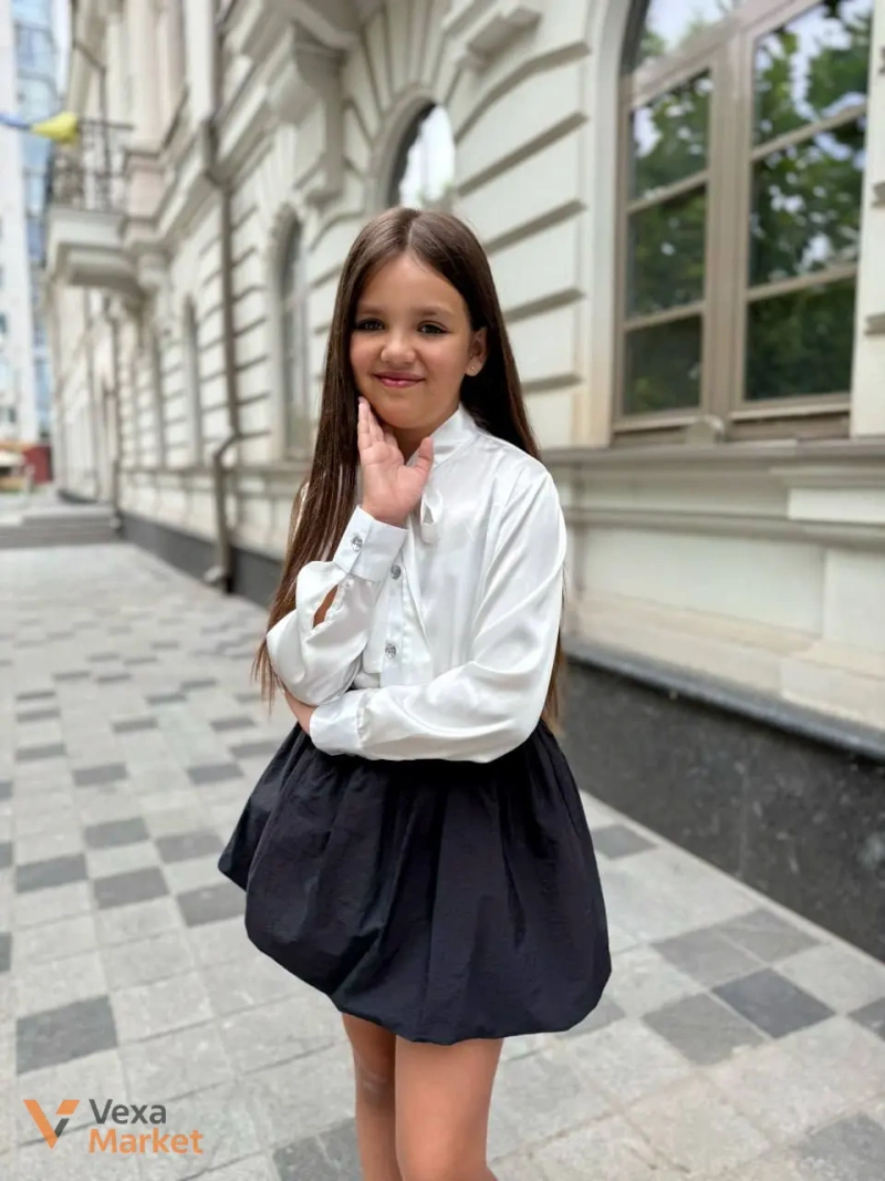 Блуза шовкова молочного кольору — фото 4