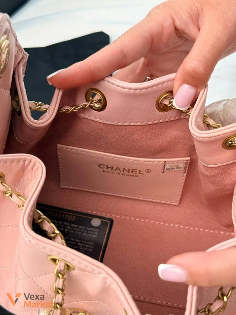Chanel Hobo сумка натуральна шкіра рожева 22 x 20 см