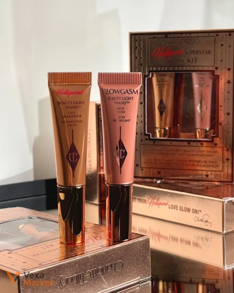 Charlotte Tilbury Hollywood Superstar Glow Kit хайлайтер Spotlight та рум'яна Pinkgasm