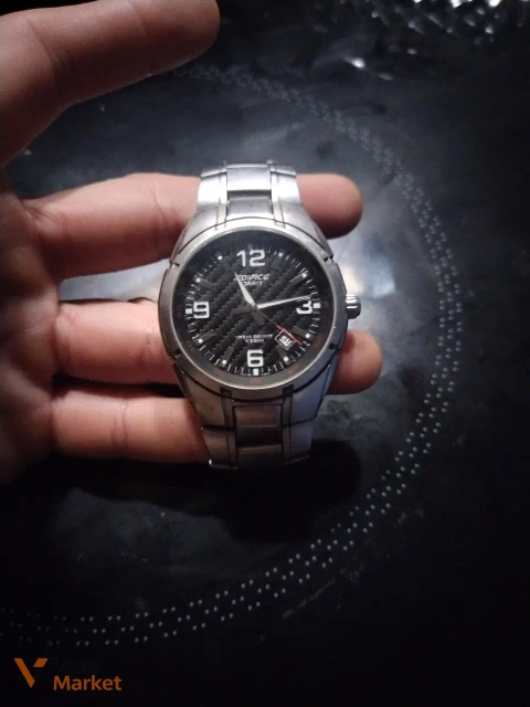 Часы Casio Edifice 125d, серебряная цепочка 37г, серебряный браслет 17г