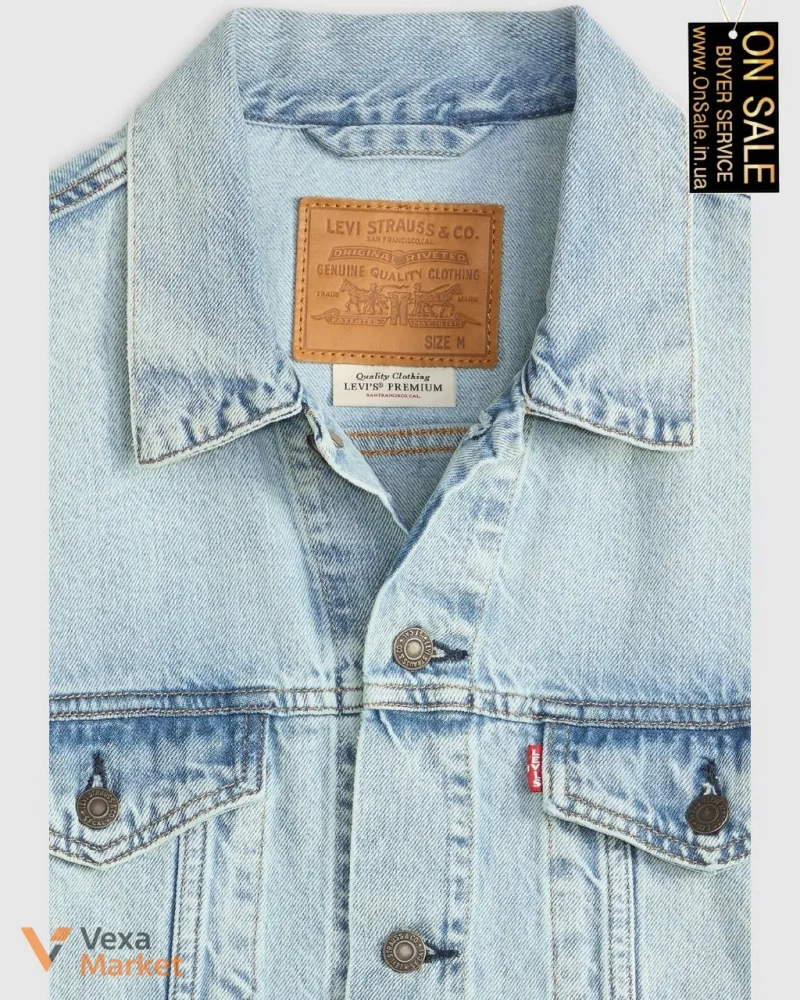 Чоловіча джинсова куртка Levi's® RELAXED FIT TRUCKER світло-блакитна — фото 6