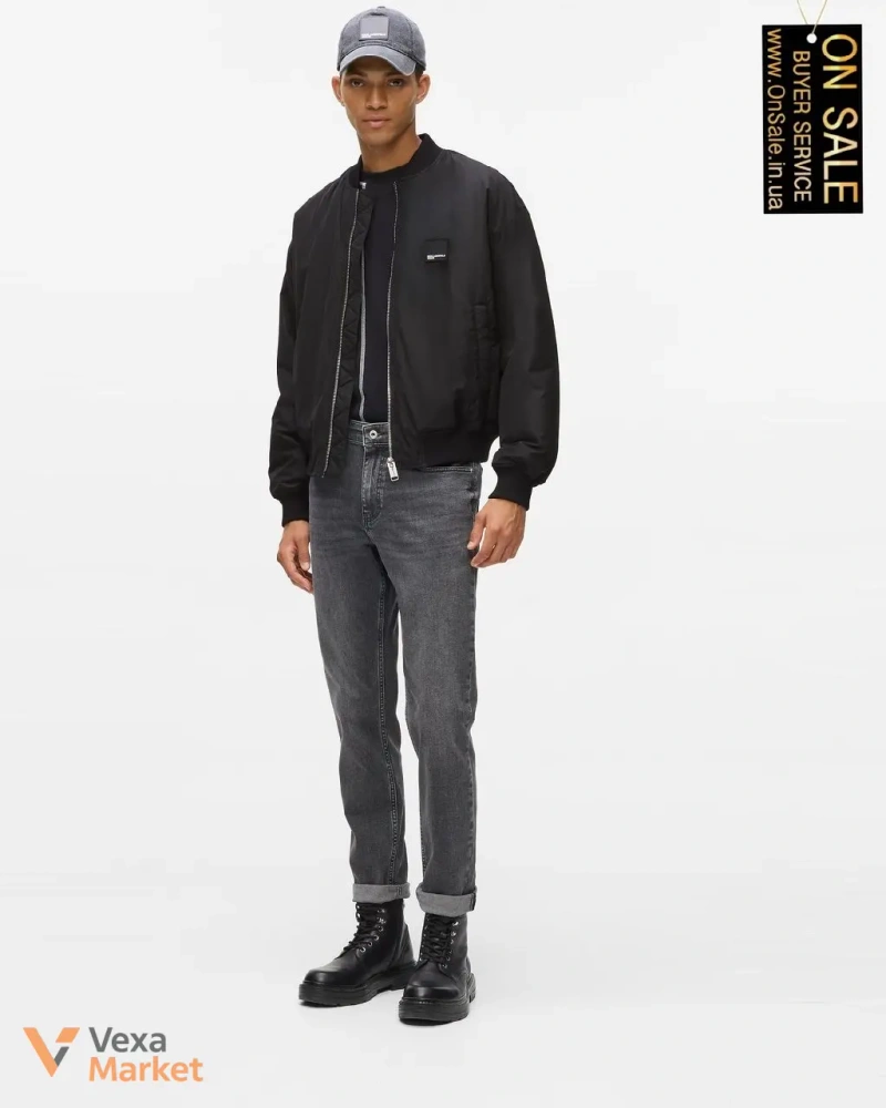 Чоловіча куртка Karl Lagerfeld Jeans бомбер чорна — фото 2