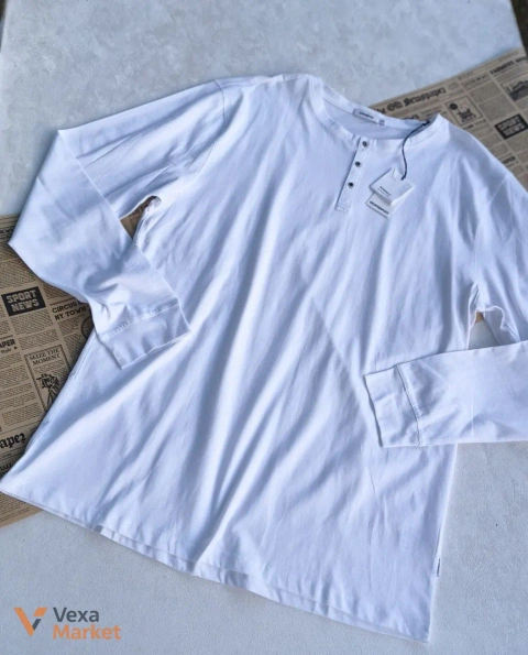 Чоловічий лонгслів білий 3XL (XL) 100% бавовна
