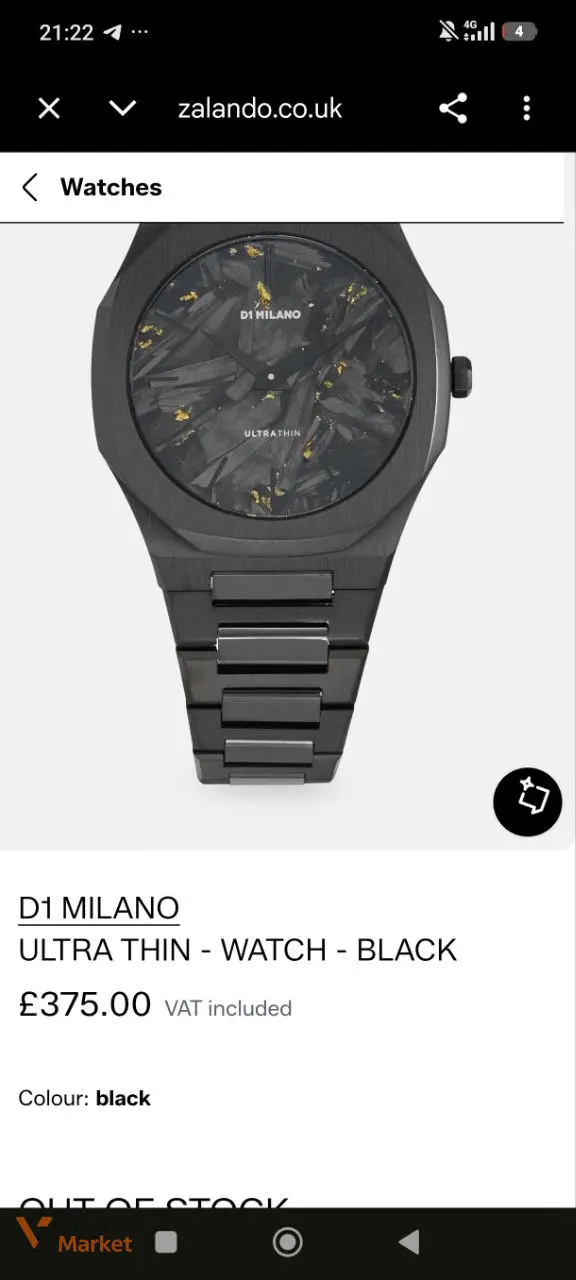 D1 Milano BLACK DLC Ultra Thin Watch | 40mm — фото 3