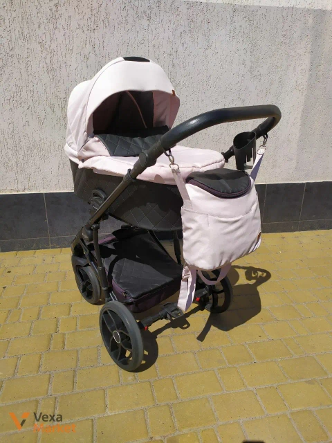 Дитячий візочок 2в1 BabyMerc Piuma ніжно-рожевий