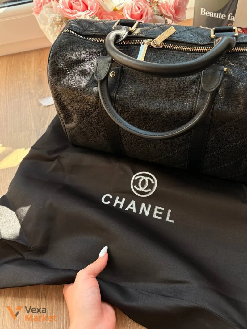 Дорожная сумка Chanel черная — фото 3