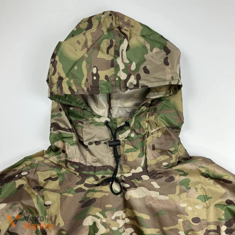 Дощовик-пончо тактичний Ripstop Polyester Мультикам 210x140 см — фото 2