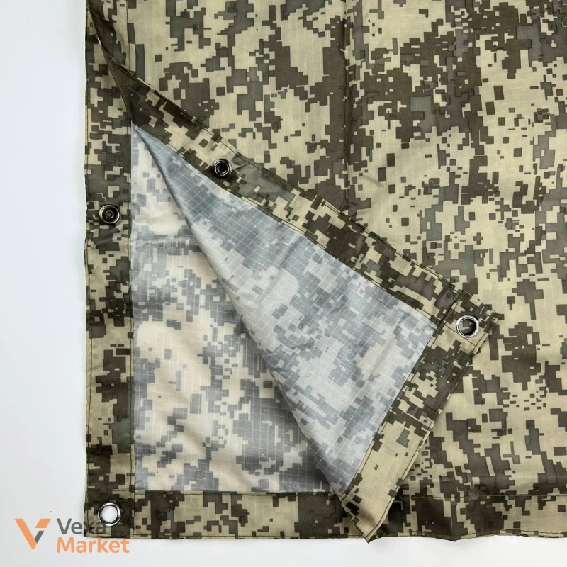 Дощовик-пончо тактичний Ripstop Polyester Мультикам 210x140 см — фото 8