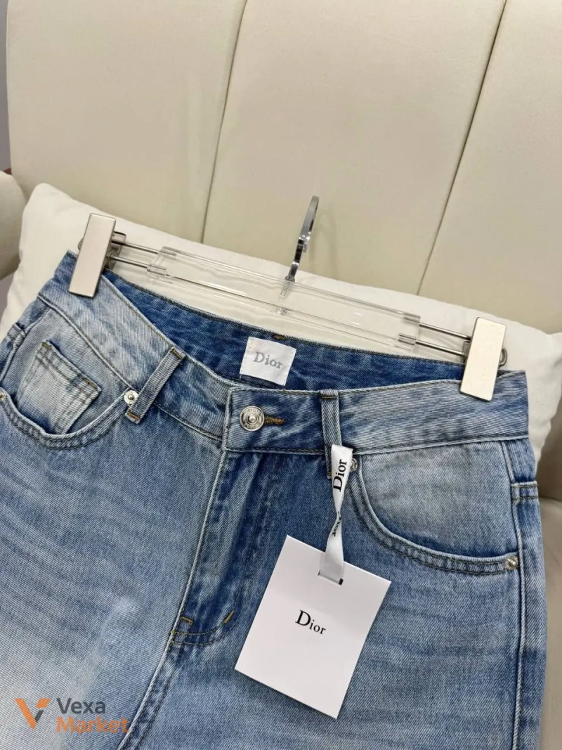 Джинси Dior жіночі блакитні вишиті — фото 5