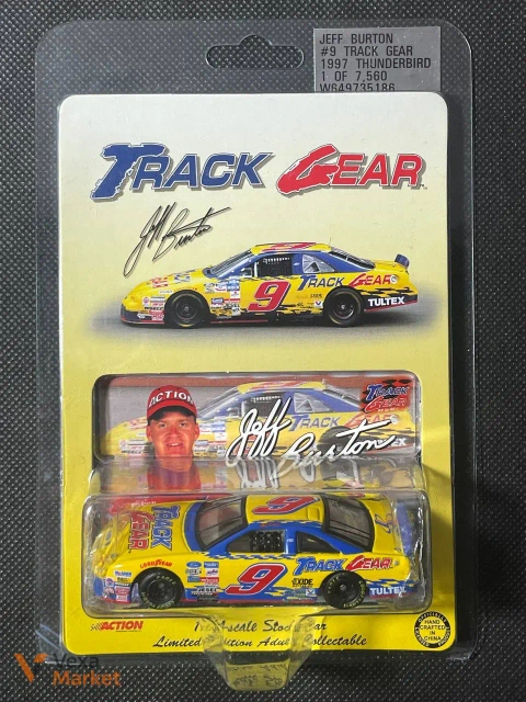 1997 Ford Thunderbird #9 Jeff Burton Track Gear 1:64 Scale Die-cast Model Car