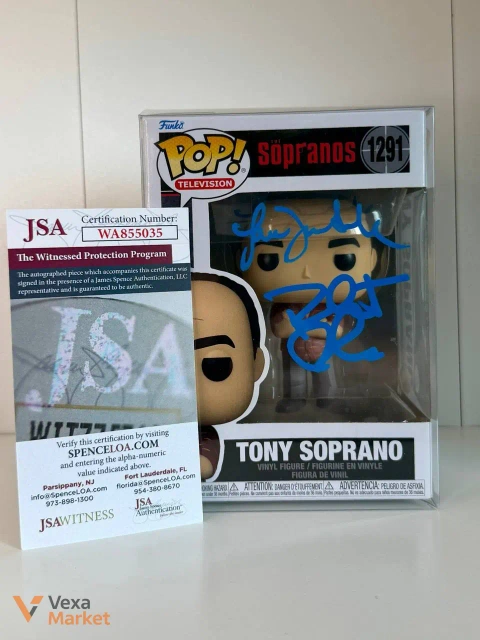 Funko Pop! Television Tony Soprano с двойным автографом Robert Iler и Jamie-Lynn Sigler