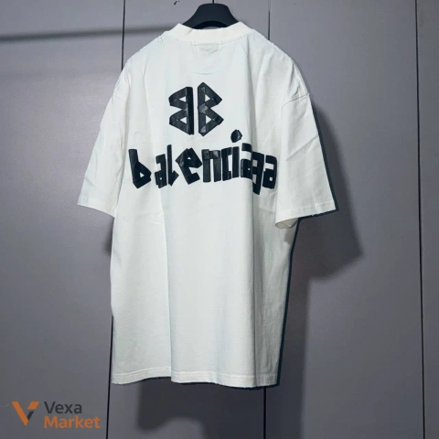 Футболка Balenciaga Vintage Check Badge