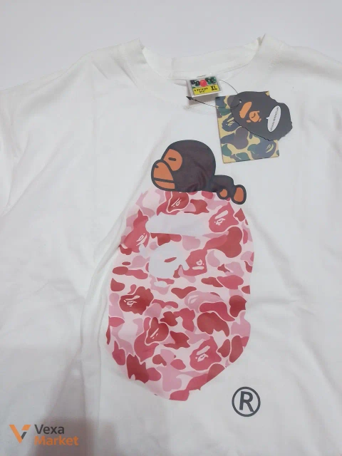 Футболка BAPE ABC Camo Milo On Big Ape Head біла XL (фактично L)