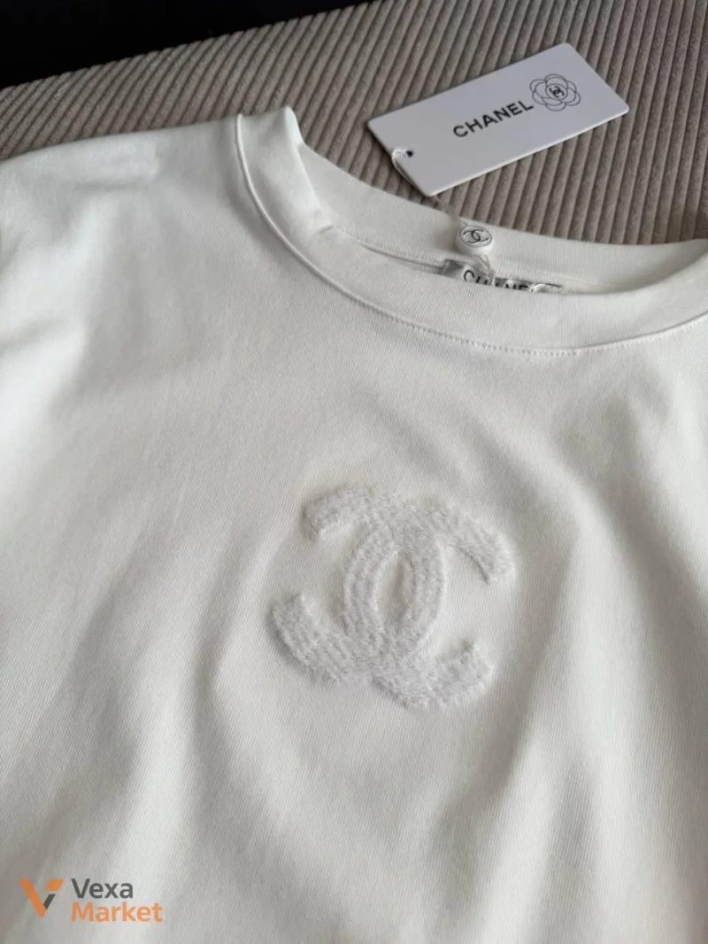 Футболка CHANEL біла/чорна — фото 3