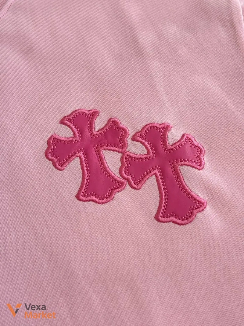 Футболка Chrome Hearts Cross Patch рожева — фото 7