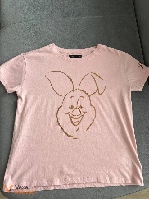 Футболка Disney Winnie the Pooh з Хрюнею (Пятачок, Piglet), Sinsay, рожева, розмір XS