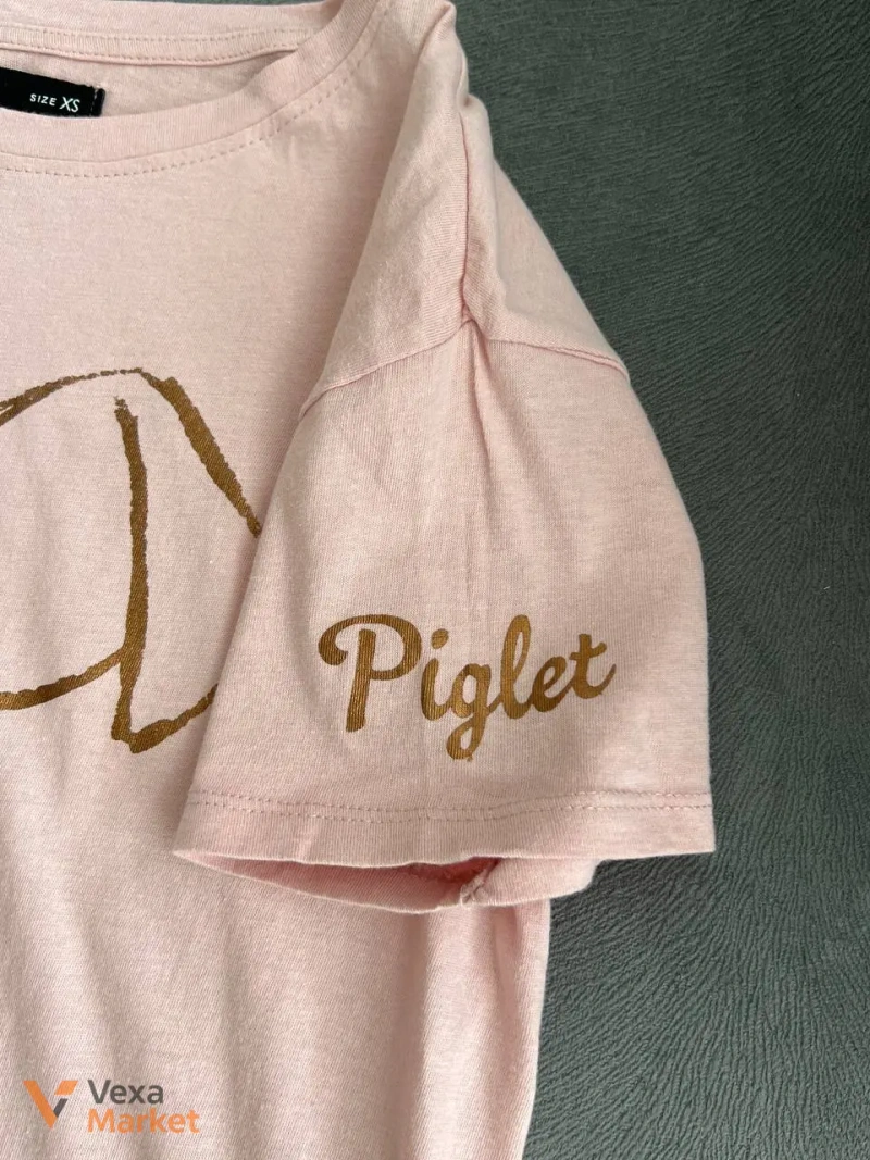 Футболка Disney Winnie the Pooh з Хрюнею (Пятачок, Piglet), Sinsay, рожева, розмір XS — фото 2