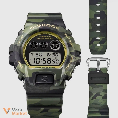 G-SHOCK DW-6900CMG-3 Bold Camo золотой камуфляж