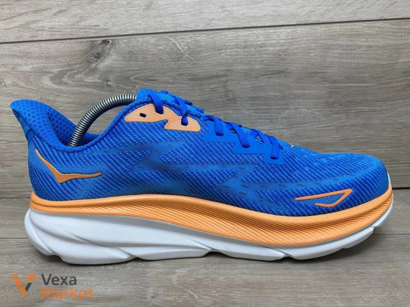 Hoka Clifton 9 синие/оранжевые мужские кроссовки размер 46.5 — фото 2
