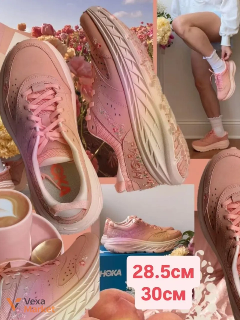 HOKA Vibrant Bloom Bondi L рожеві жіночі кросівки — фото 3