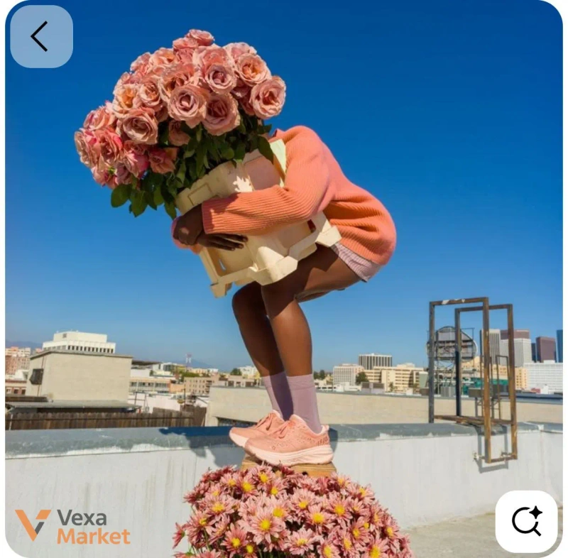 HOKA Vibrant Bloom Bondi L рожеві жіночі кросівки — фото 5