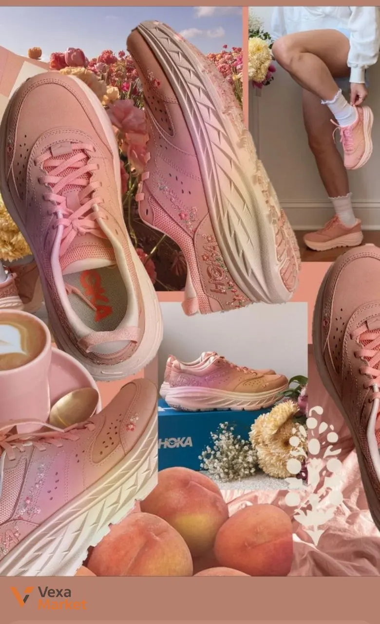HOKA Vibrant Bloom Bondi L рожеві жіночі кросівки — фото 8