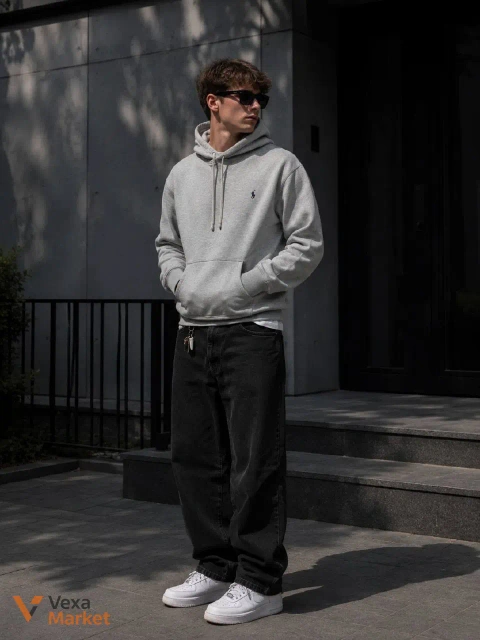 Hoodie Polo Ralph Lauren сірого кольору, розмір S-M