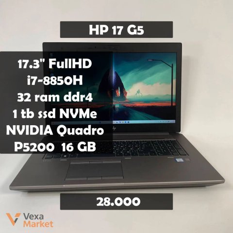 HP ZBook 17 G5 Intel Core i7-8850H 32GB RAM 1TB SSD NVMe NVIDIA Quadro P5200 16GB