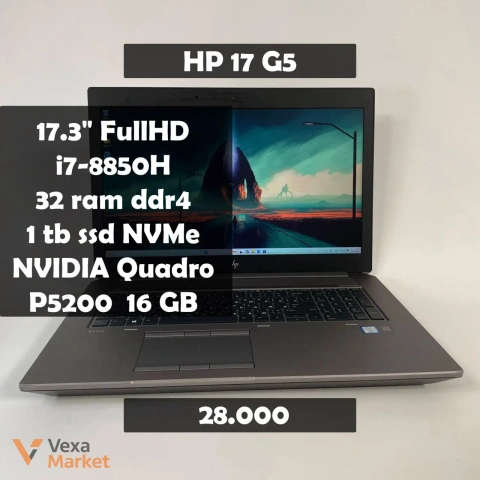 HP ZBook 17 G5 Intel Core i7-8850H 32GB RAM 1TB SSD NVMe NVIDIA Quadro P5200 16GB