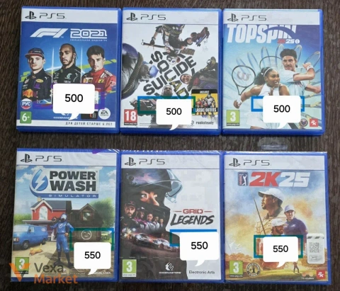 Игры для PS5: F1 2021, Suicide Squad, TopSpin 2K25, PowerWash Simulator, Grid Legends, 2K25