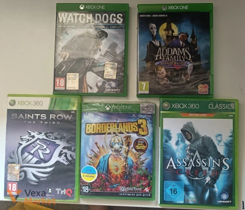 Игры для Xbox: Addam's Family, Assassin's Creed IV, Borderlands 3, Saints Row The Third, Watch Dogs