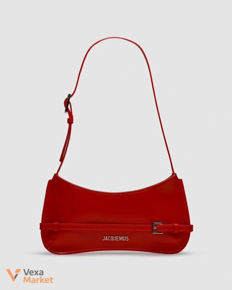 Jacquemus Le Bisou Ceinture Shoulder Bag Red Leather — фото 3
