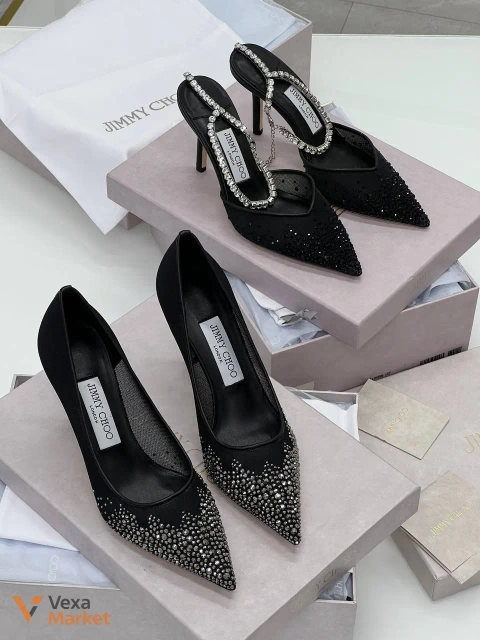 Jimmy Choo жіночі туфлі чорні зі стразами