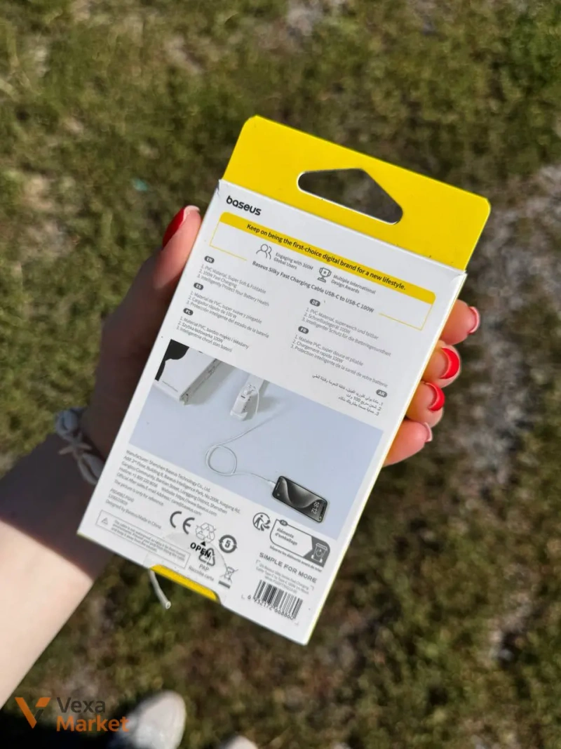 Кабель Baseus Silky Series Fast Charging Type-C to Type-C 100W (1m) — фото 2