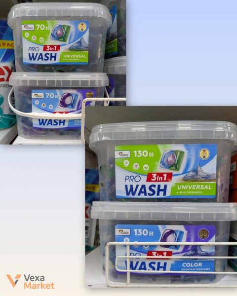 Капсули для прання Pro Wash 3-в-1 Universal та COLOR, 70 шт, 130 шт