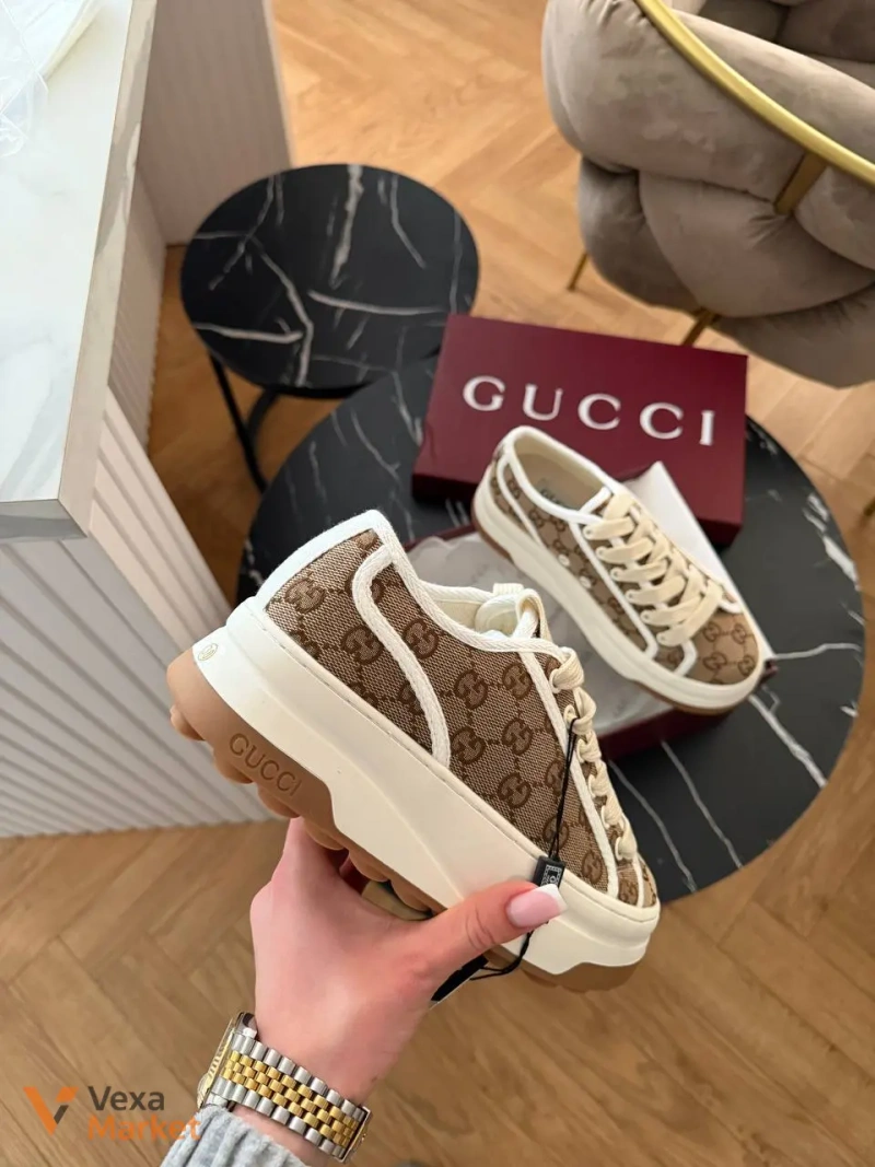 Кеди Gucci на високій платформі — фото 2